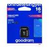 Goodram microSDHC 16GB Class 10 memóriakártya SD adapterrel 